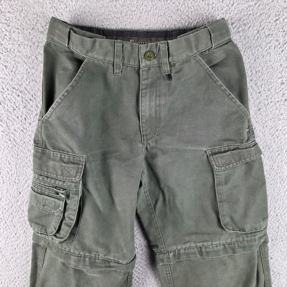 Boy Scouts Pants Youth 8 Green Cargo‎ Convertible Uniform Pant Unhemmed 25x24